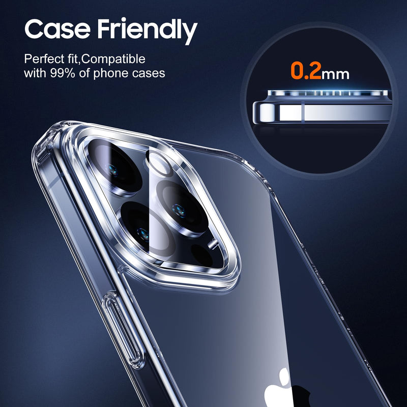 [Australia - AusPower] - UniqueMe Compatible for 3 Pack iPhone 15 Pro/iPhone 15 Pro Max Camera Lens Protector, [Drop Protection] [Case Friendly] 9H Tempered Glass Camera Cover Screen [2023 New Version] 15 Pro/15 Pro Max Transparent 