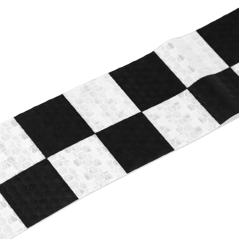 X AUTOHAUX Reflective Black and White Checkered Tape Warning Tape Adhesive Signs Waterproof High Visibility Sticker for Trailer Cars Auto Trucks Trailer 118.11"x1.97"(L x W)