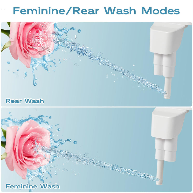 Warm Water bidet, Dual Nozzle Non-Electric Hot and Cold Bidet Attachment for Toilet, Adjustable Pressure with Rear and Feminine Wash Bidet Toilet Seat Attachment (White Warm Bidet) White Warm Bidet