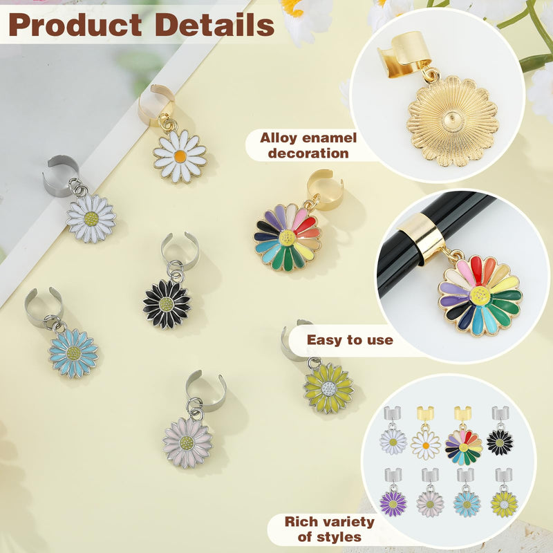 [Australia - AusPower] - 8Pcs Sun Flower Stethoscope Charms Personalized Daisy Flower Stethoscope Accessories Gift for Nurse Doctor Surgeons Veterinarians and Medical Assistant 