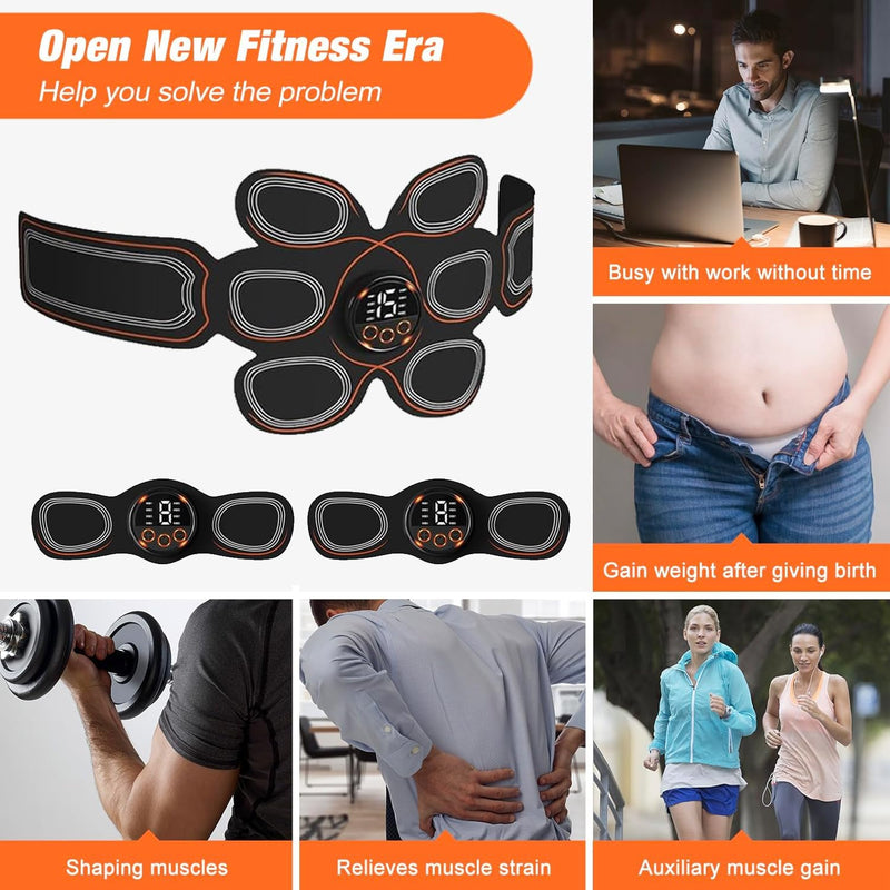 [Australia - AusPower] - BLASET ABS Muscle Stimulator, Ab Toning Trainer Fitness Belt, Workout Equipment for Abdomen, Arms and Thighs 