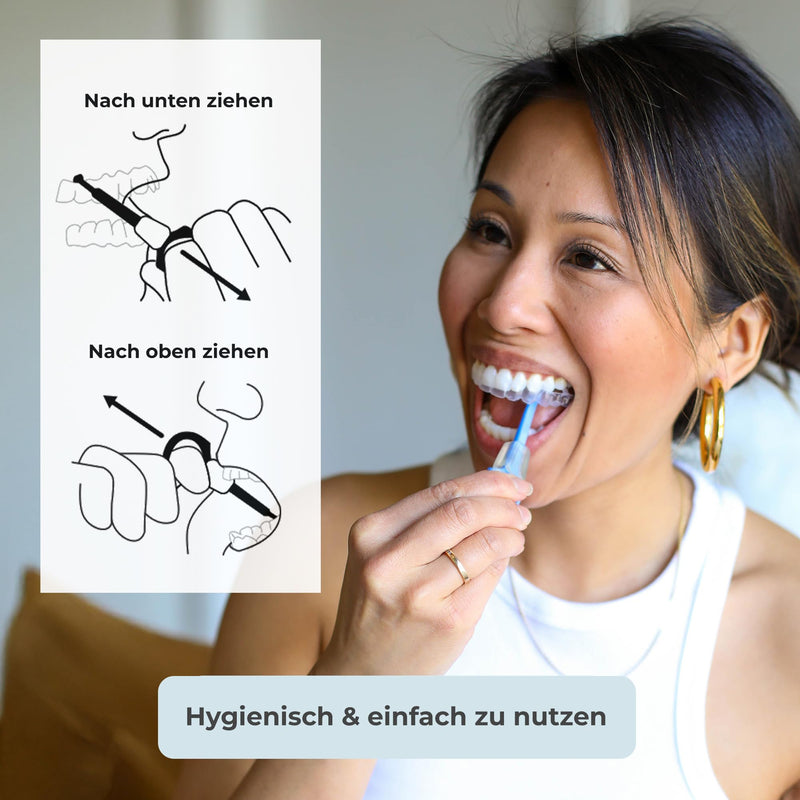 PUL 2-in-1 Clear Aligner Chew Tool and Removal Tool - Blue | Combination of Chewing Tool and Remover | Hygienic, Reusable, BPA-Free Dental Accessories for Invisalign 4 Pack