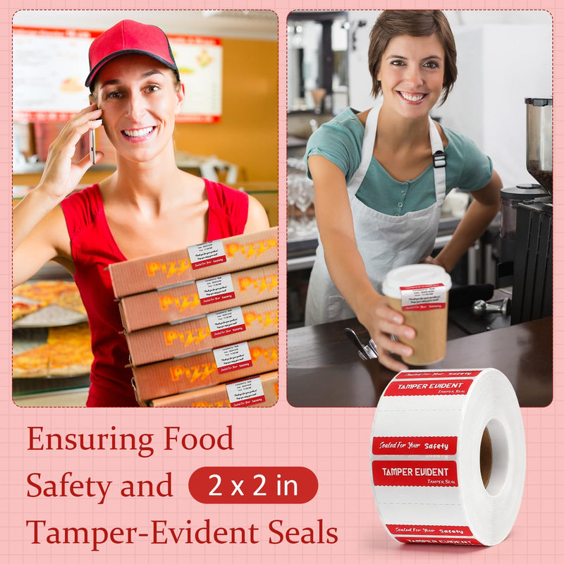 Tamper Evident Stickers 2" x 4" Thermal Printer Sticker Paper Tamper Proof Stickers for Drivers Safety Seal Writable Delivery Label (Red,1000)
