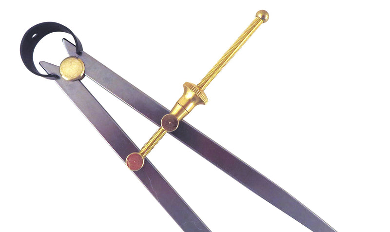 [Australia - AusPower] - 3 Piece Set Toolmaker's “Yankee” Rapid Adjust Quick Spring Nut Dividers, Inside ID & Outside OD Calipers, 0-8.5” / 215 mm Range, Brass Fulcrum and Fine Adjustment, Flat Leg, C7-8, C8-8, C9-8 