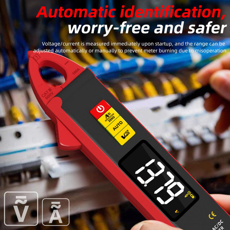 Bside UX1 Current Clamp 1mA DC AC Current Multimeter Ammeter DC AC Amplifier 6000 Counts Automatic Voltmeter Digital Capacity Temperature Resistance Voltage Tester