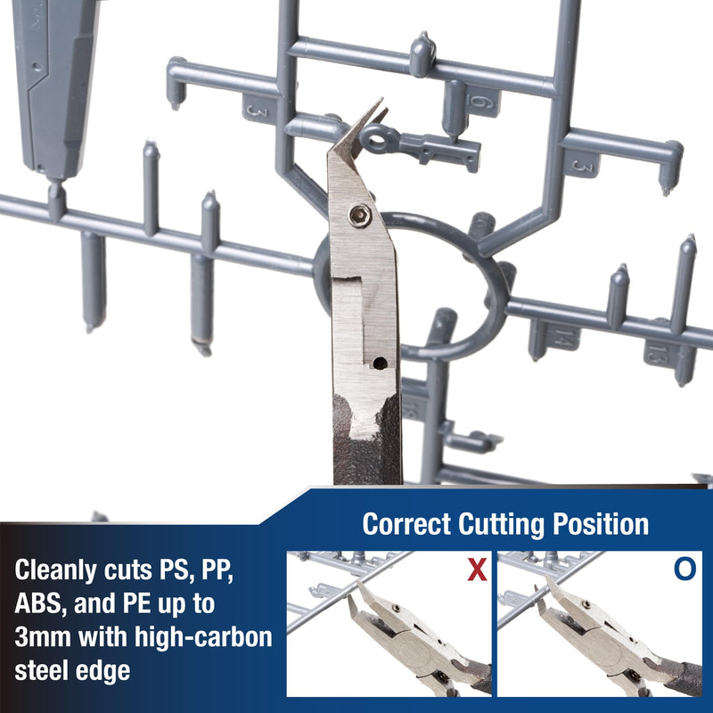 [Australia - AusPower] - Beaditive Single Blade Nipper for Plastic Model - Plastic Sprue Cutter - Gunpla, Gundam Model, Scale Model Building (Angled) Angled 
