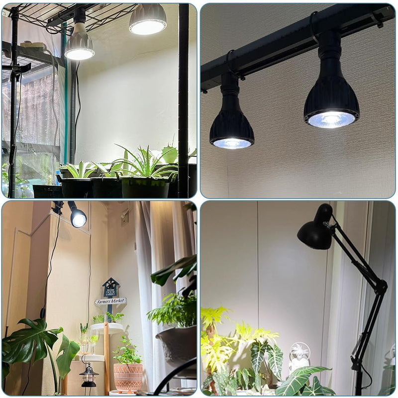 Milpoel LED Plant Lamp Full Spectrum E27 for Indoor Plants, Grow Light, Greenhouse, Garden (Black, 30 W, 4000 K)
