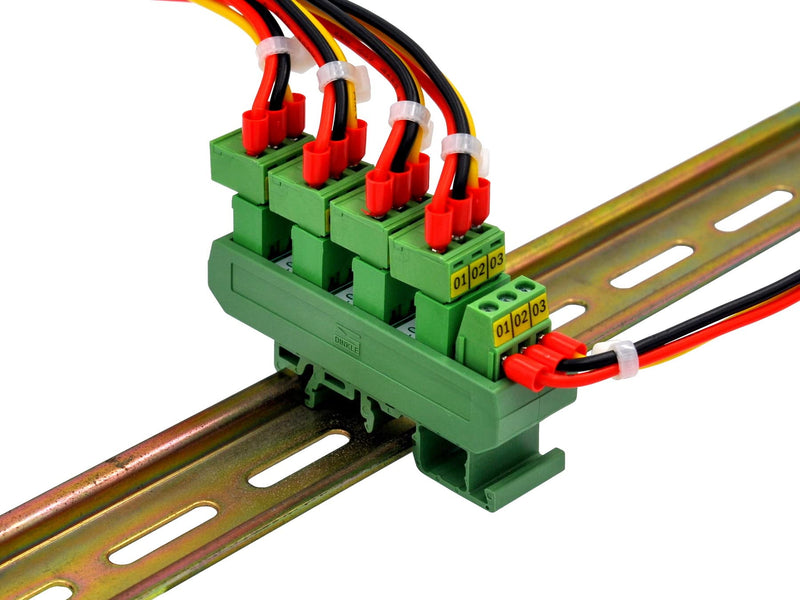 [Australia - AusPower] - Slim DIN Rail Mount 10A/300V Pluggable Screw Terminal Block Distribution Module (5x3 Position) 5x3 Position 