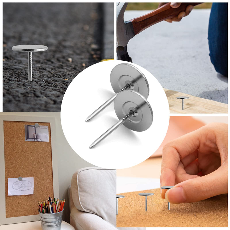 [Australia - AusPower] - 20 Pcs Silver Flat Head Thumb Tacks, 0.75'' Upholstery Tacks Upholstery Nails Furniture Nails Sofa Nail Push Pins for Furniture and DIY Decorative 20 Silver, 0.75" x 1.18" / 19 x 30 mm 