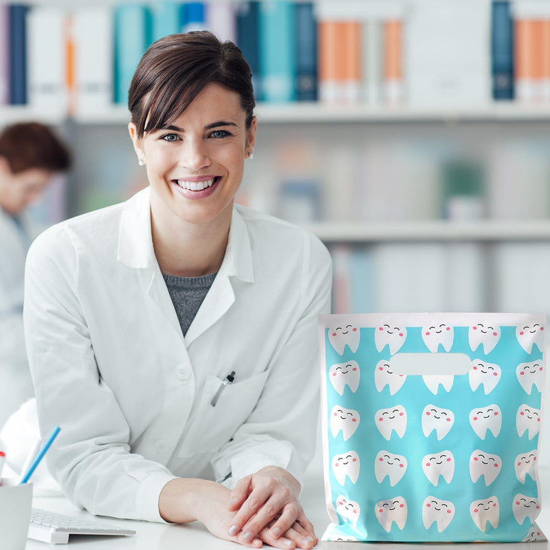 [Australia - AusPower] - 100 Pcs Dental Bags, Tooth Patient Care Dental Bags, 9 x 8 Inches dental goodie bags, for Dental Clinics, Schools and Patient use (Style 5) Style 3 