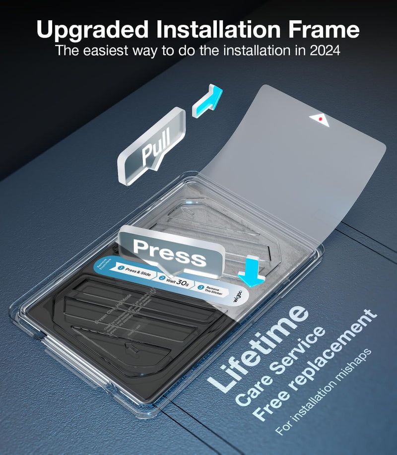[Australia - AusPower] - 2024 Upgrade Tesla Model Y /3 Accessories Screen Protector Matte [No More Glare & Fingerprint] 9H Tempered Glass Protector for Model Y(2020~2024) Model 3(2017~2023) - Mounting Frame Kit 