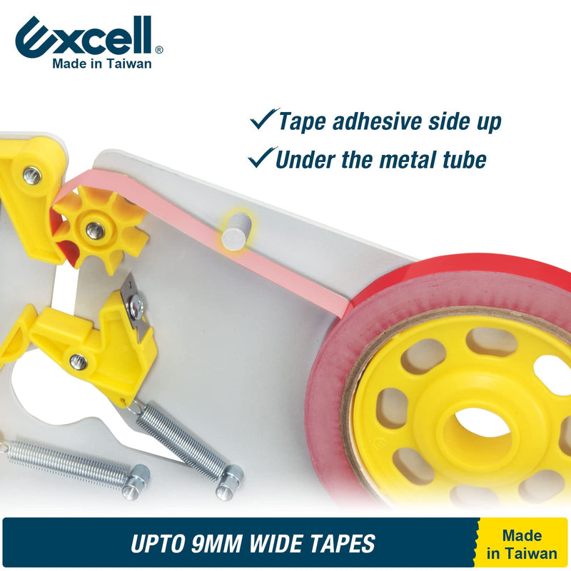 Excell ET-609K Metal Tape Bag Sealer with Trimmer Blade: Fits 9 mm Tape, Ideal for Sealing Candy, Bread, and Meat. Easy to Cut and Trim Bags. Durable, Table-mountable. Includes Sealer and Tape roll.