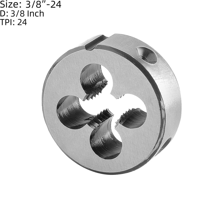 [Australia - AusPower] - Burkit 3/8"-24 UNF Tap and Die Set, 3/8 x 24 UNF Machine Thread Tap and Round Die Right Hand 3/8-24 UNF 