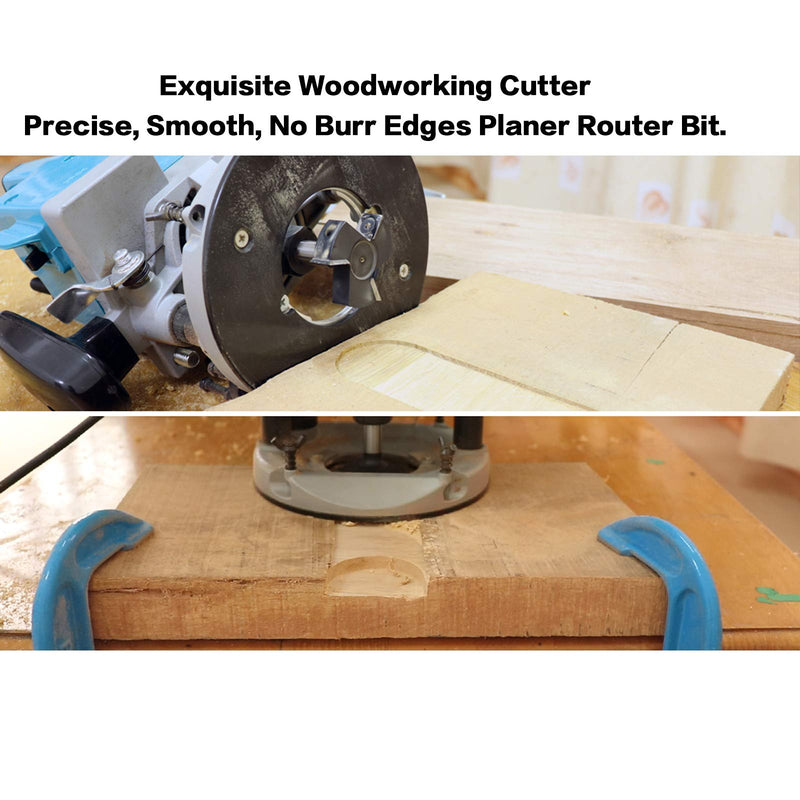 CNC Spoilboard Surfacing Router Bit, 1/2" Shank 2” Cutting Dia Insert Carbide Slab Flattening Grooving T-Slotting Woodworking Milling Cutter Tools By ROOCBIT 1/2" Shank-2" Cut Dia.