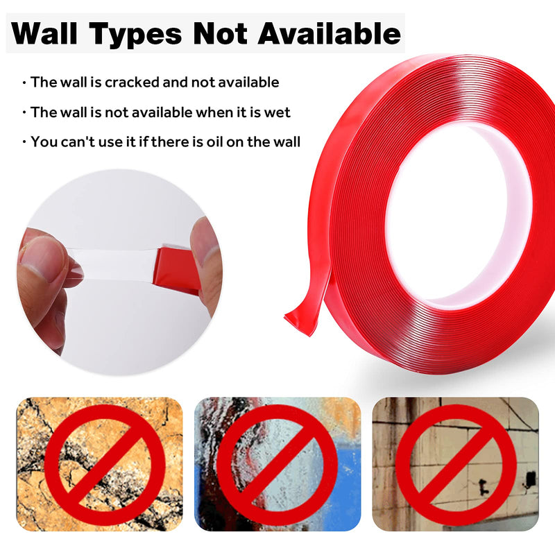 MYFAMIREA Double Sided Tape Heavy Duty Mounting Tape Acrylic Adhesive Foam Tape for Picture Hanging Strips Thick for Walls Poster Automotive Outdoor 0.2 Inch (33Ft x 3 Roll) 0.2 In