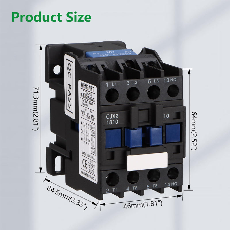 [Australia - AusPower] - Wengart AC contactor CJX2-1810, AC220V 4, normally open, 18A, control high currents precisely through modular design and simplify installation and maintenance 1NO_AC220V 