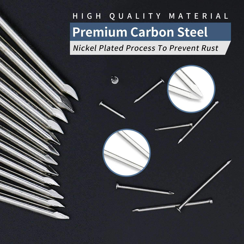 [Australia - AusPower] - 60pcs Hardware Nails, 3 Inches Nickel Plated Hanging Nails, Wall Nails for Hanging, Wood Nails, Long Nails (3 in) 3 In 60 