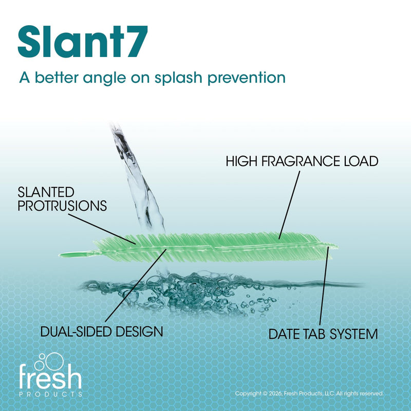 Fresh Products Slant7 Urinal Screen Best Splash Prevention Easy Installation Long Lasting Fragrance Made in the USA Lasts for 30 Days 10pk for Mens Urinals Cucumber Melon
