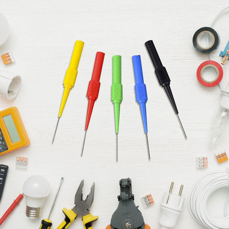 [Australia - AusPower] - 50 Pcs Test Back Probe Pin, 0.7mm Non-Destructive Insulation Wire Piercing Needle, Test Probe Pins, Wire Piercing Probe Insulation Back Probes for 4mm Banana Socket Plug, Car Tester 