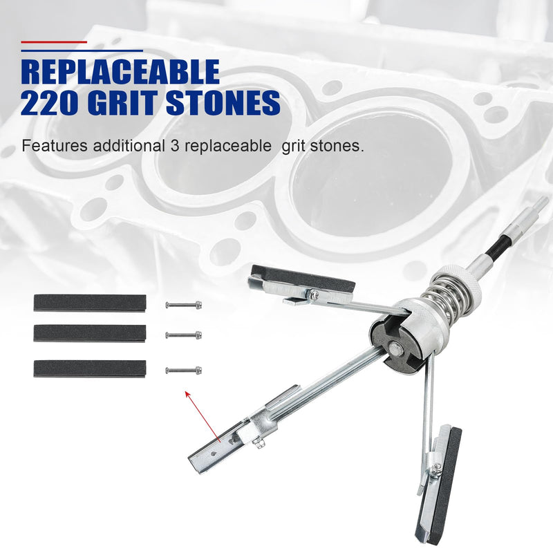 [Australia - AusPower] - Engine Cylinder Hone Adjustable Deglazer Set 3pcs for Grinding Holes from Minium 3/4" to Maximum 7" in Diameter, Adjustable Brake Piston Honing Tools with Extra 9-Piece 220 Grit (1-1/8"+2"+4") 1-1/8"+2"+4" 