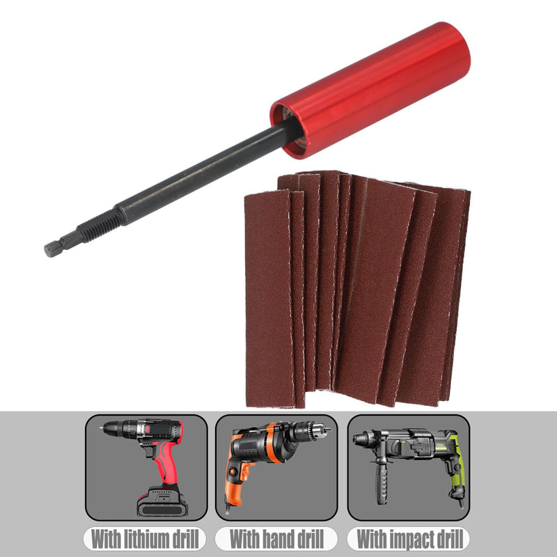 Spindle Sander Adapter 3/8 Inch Aluminum Alloy with Sanding Drum Kit, 10 Sandpaper for Wood Metal Drill Accessories
