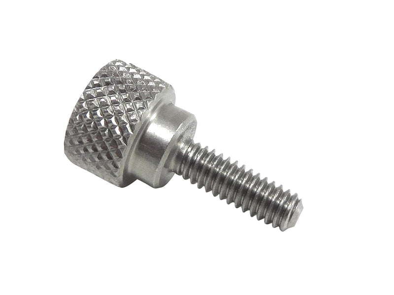 10 Pack 8-32 x 1/2 Inch Threads 303 Stainless Steel Diamond Knurled Thumb Screws Knobs with Straight Shoulders Right-Hand Threads SAE Flat Tip Uncoated