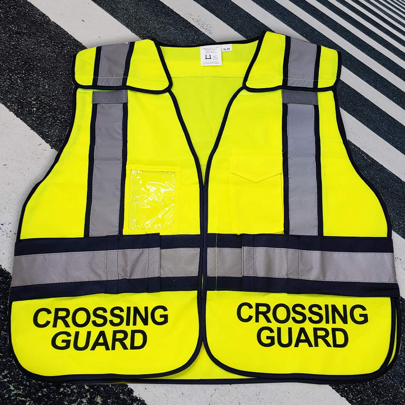 VIEWBRITE Reflective (Class 2) Crossing Guard Vest Lime Green - School Crossing Guard Vest with 5 Point Breakaway High Visibility Yellow/Green Neon X-Large-XX-Large Yellow,lime