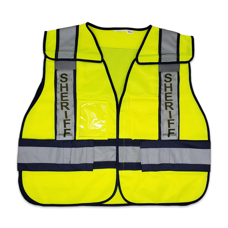 VIEWBRITE Reflective (Class 2) Sheriff Vest Lime Green - 5 Point Breakaway High Visibility Yellow Sheriff Safety Vest Medium-Large