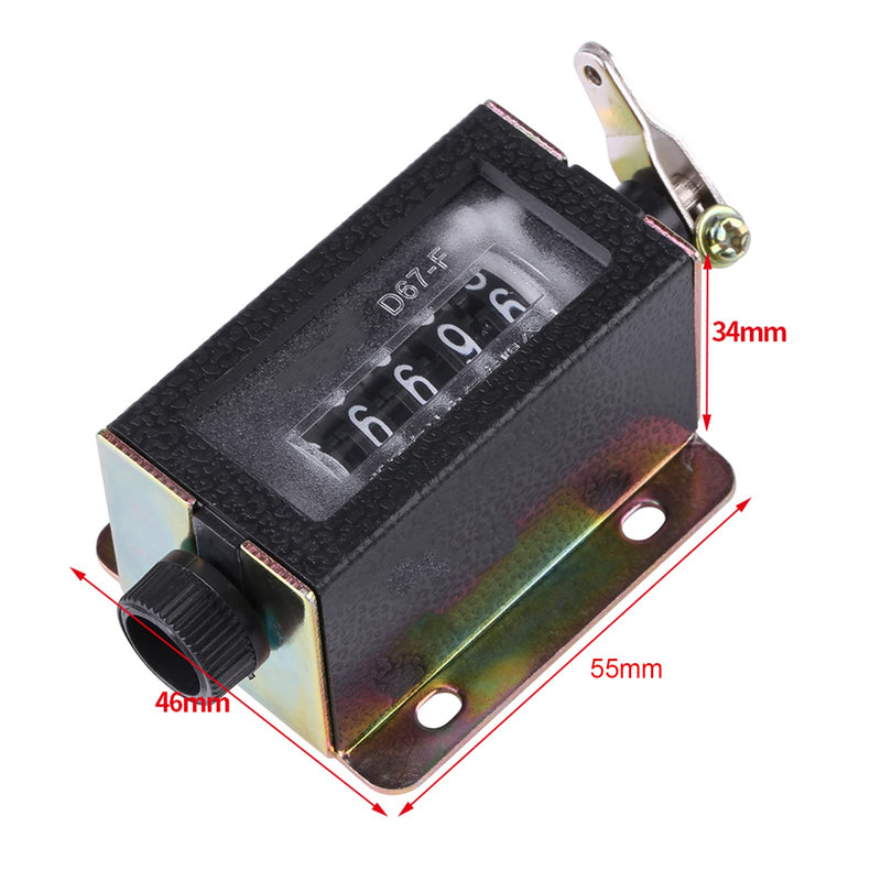 5 Digit Train Counter, D67-F Mechanical Resettable Manual Pull Stroke Tally Counter Accurately (0 to 9999)