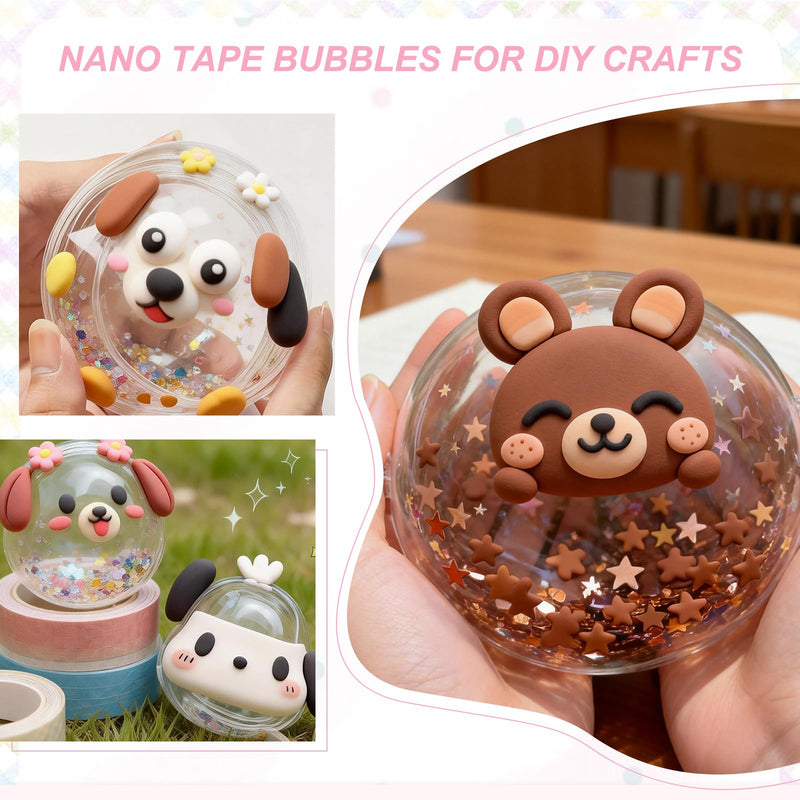 PATIKIL Nano Tape 1 x 39 Inch, 5 Pcs Double Sided Nano Bubble Tape, Adhesive DIY Arts Crafts Ball Maker for Arts DIY Crafts Birthday Parties Home Play, Transparent