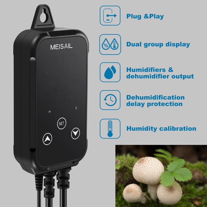 [Australia - AusPower] - Humidity Controller Greenhouse Shiitake Mushrooms Humidifying dehumidifier humhumidistat controlleridity Humidity Switch Controller for Grow Ten thygrometer humidistat Controller 
