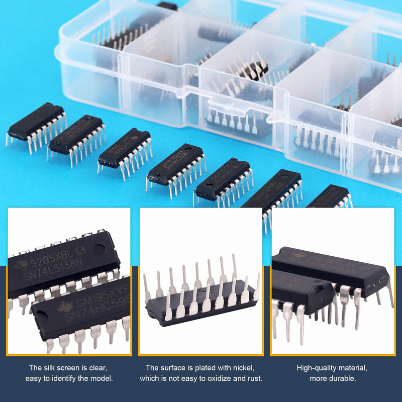 [Australia - AusPower] - Hilitchi 40Pcs 20Values 74HCxx and 74LSxx Series Logic IC Assortment Kit, 20Pcs 74HCxx and 20Pcs 74LSxx(40) 40 