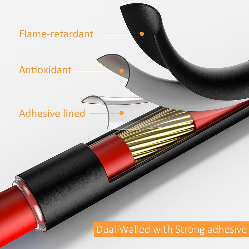 [Australia - AusPower] - Heat Shrink Tubing Kit 355pcs - 3:1 Dual Wall Adhesive Lined - Electrical Waterproof Industrial Heat-Shrink Tubing Terminals- Marine Grade Wire Connector Shrink Wrap Tube - 3.15" Length - Black 