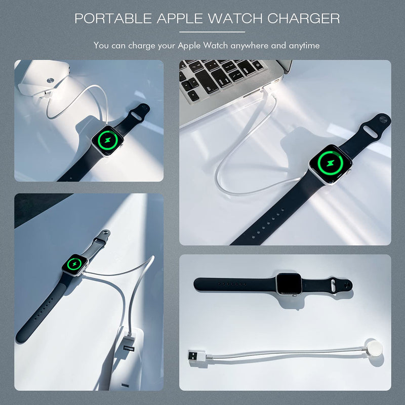 [Australia - AusPower] - Watch Charger for Apple Watch Charger, 0.3m/1FT Short iWatch USB Wireless Magnetic Portable Charging Cable Cord Compatible with Apple Watch Series 9/8/7/6/SE/5/4/3/2/1 