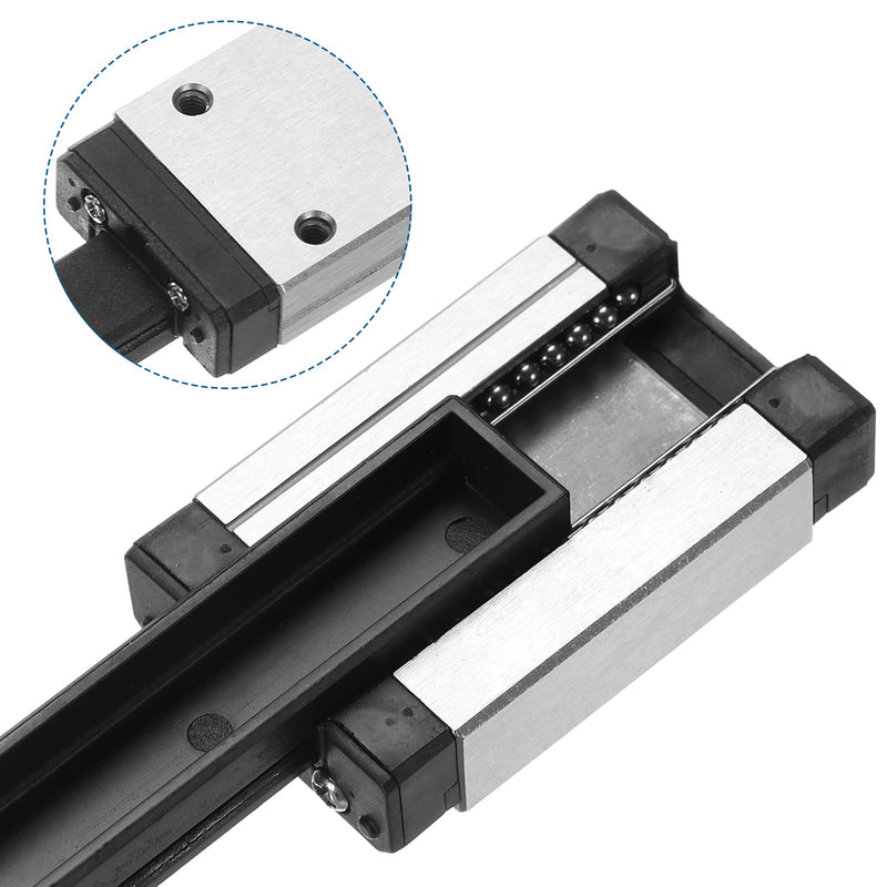 [Australia - AusPower] - uxcell 2pcs MGN7 300mm Linear Guide Rail with 2pcs MGN7H Sliding Carriage Block Bearing Steel and 2pcs Plastic Mini MGN12 Linear Guide for DIY 3D Printers and CNC Machine, Silver 
