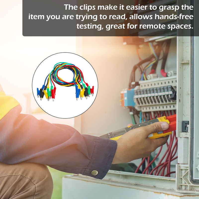 [Australia - AusPower] - 10Pcs 14 Gauge Alligator Clips with Wires for Multimeter, Heavy Duty Silicone Test Leads 15A Jumper Wires with Insulators Clips for Electrical Testing Experiment(3.3ft/1m) 
