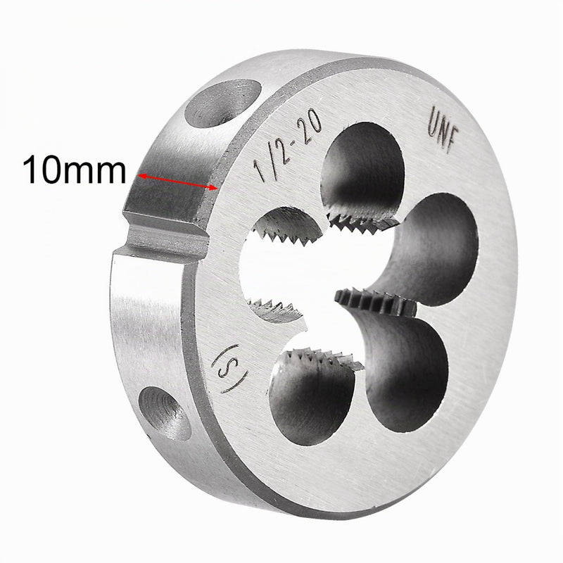 sourcing map 1/2-20 UNF Round Die Machine Thread Die 1.5 Inch AD Tool Steel | Thread cutting clamp, alloy tool steel thread repair tool