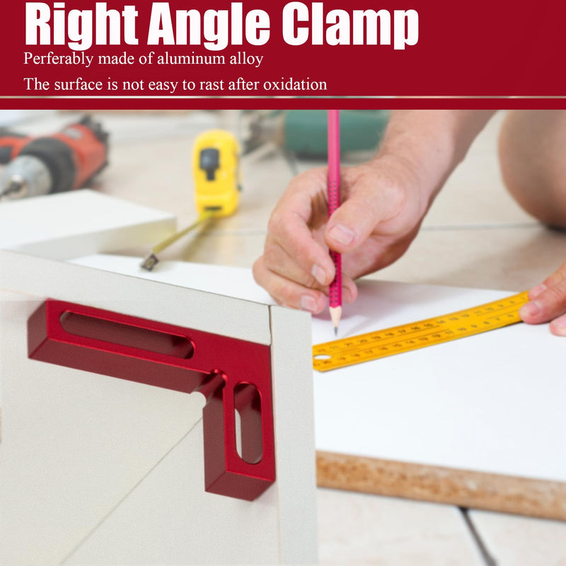 [Australia - AusPower] - 90 Degree Mini Positioning Square, Premium Precision Woodworking Carpenter Corner Tool Right Angle Clamp, for Checking Edge of Carpenter Cutting Tool for Square (Red) Red 