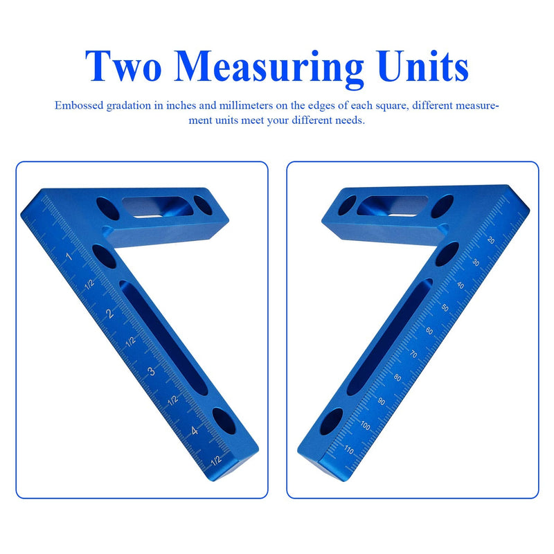 [Australia - AusPower] - Aluminium Alloy 90 Degree Positioning Squares 4.7" x 4.7"(12x12cm) Right Angle Clamps Woodworking Carpenter Tool Corner Clamping Square for Picture Frame Box Cabinets Drawers (Blue, 2pcs) Blue, 2pcs 