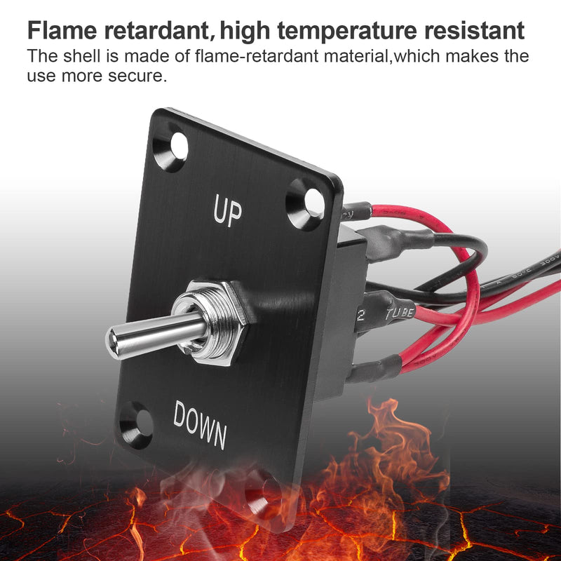 [Australia - AusPower] - Button Switch Rocker Switch Toggle Switch Self Reset Six Pin Three Position UP/Down Prewired Power Transfer Switch with Mounting Plate,Waterproof Cap. Up-Down 