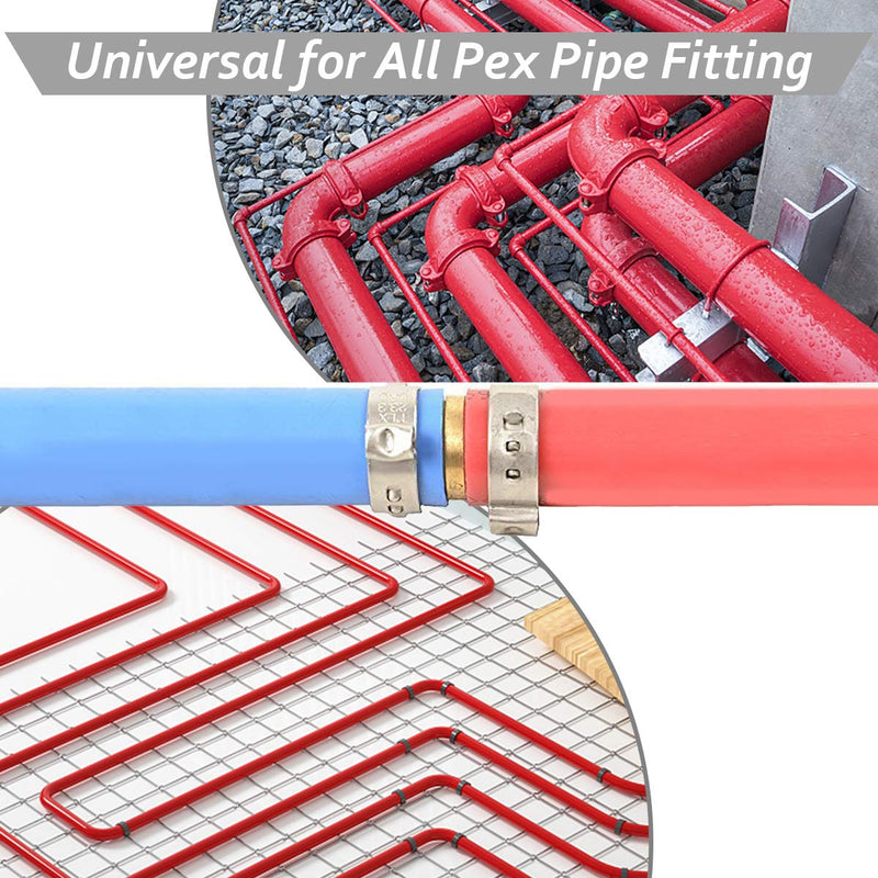 [Australia - AusPower] - 50 PCS 1/2 Inch PEX Cinch Clamp Rings, Stainless Steel PEX Fittings Crimp Rings Pinch Clamps for PEX Tubing Pipe Fitting Connections (1/2 Inch) 