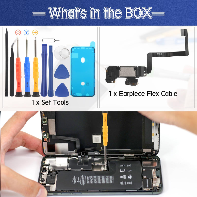 [Australia - AusPower] - YWLRONG Earpiece Speaker for iPhone 11 Ear Speaker Replacement for iPhone 11 Speaker Replacement Light Proximity Sensor Flex Cable Earphone Speaker Assembly with Repair Tools Black-11 