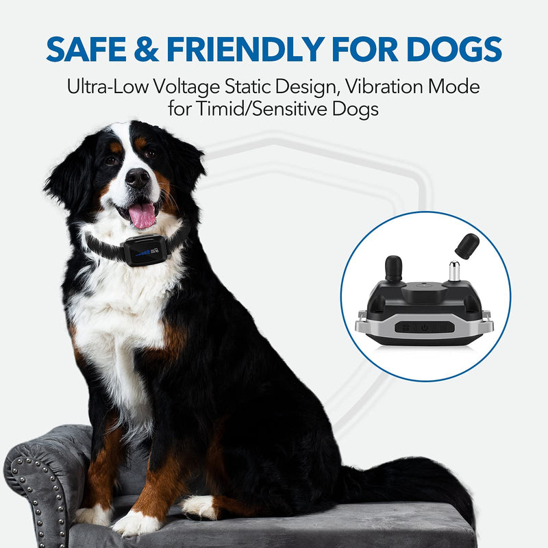 [Australia - AusPower] - DOG CARE Rechargeable Bark Collar - Dog Bark Collar with Intelligent Bark Control, Vibration, Effective Sound, Shock Modes Training Collar with 5 Adjustable Levels, Dog Shock Collar with LED Indicator 