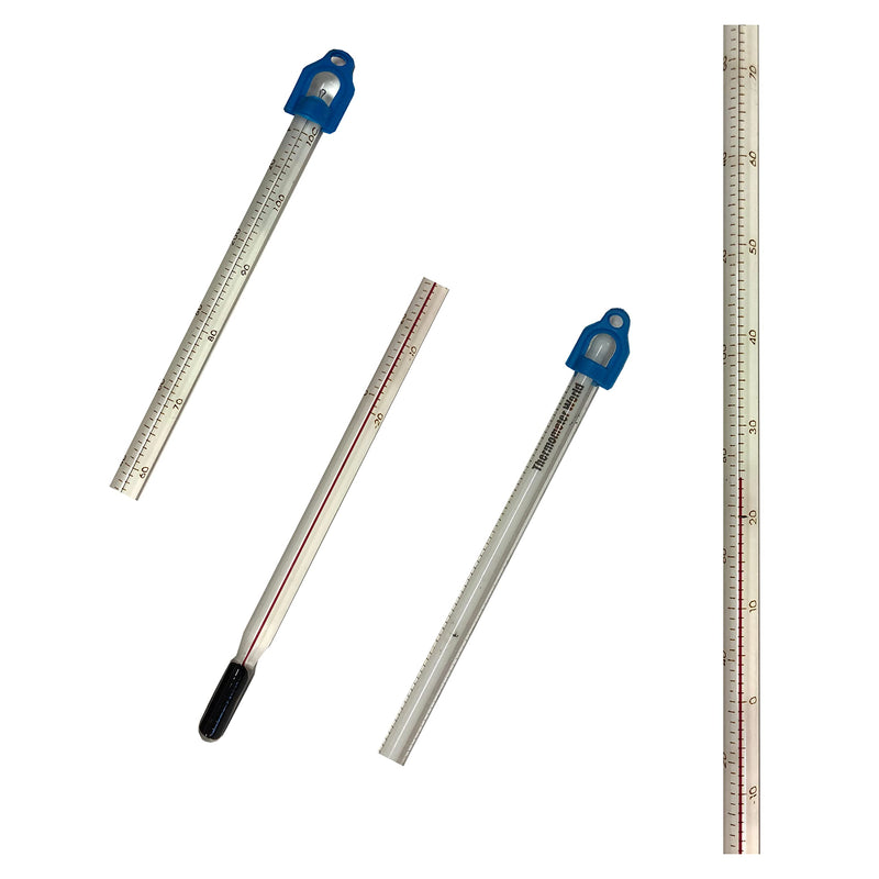 [Australia - AusPower] - Glass Thermometer -10 to +110 C&F 300mm Liquid in Glass Thermometer for Water and Liquids - Scientific Laboratory Grade Thermometer for Science Class Project Partial Immersion Thermometer 