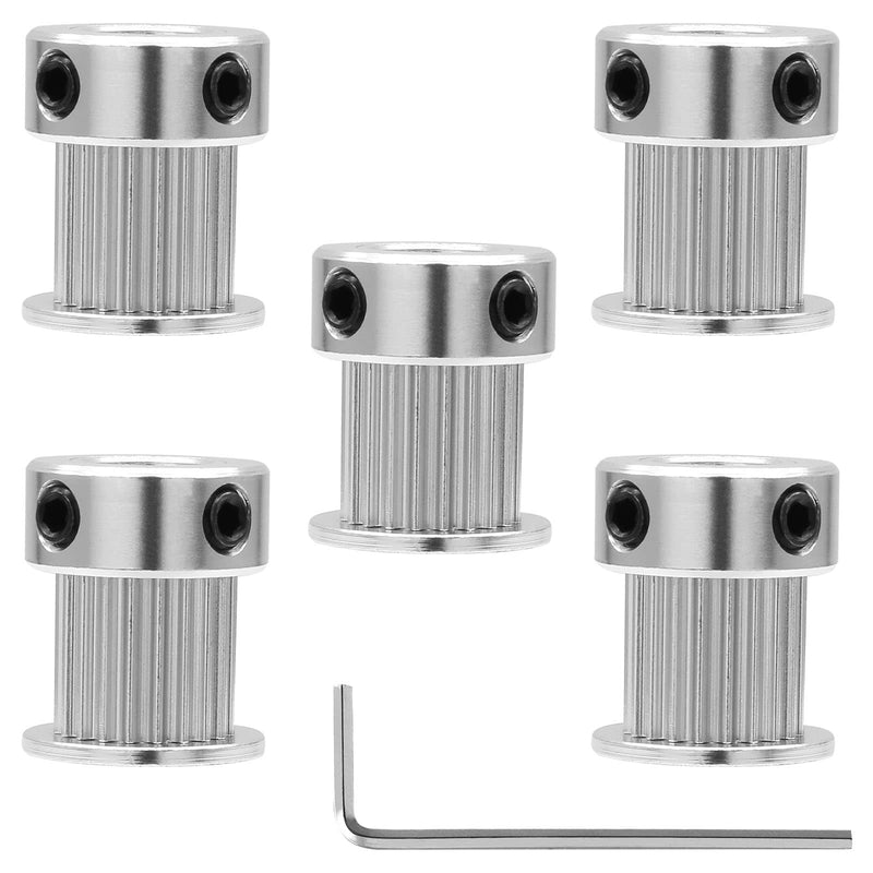 [Australia - AusPower] - 5pcs GT2 Pulley 20 Teeth 8mm Bore Fit 10mm Belt Width, Aluminum Timing Pulley Wheel Synchronous Wheels Gear Part for 3D Printer 10mm Belt, Pulley 