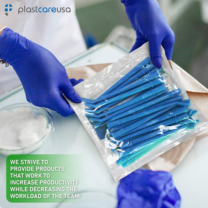 [Australia - AusPower] - 100 Dental Surgical Aspirator Blue Suction Tips, 1 16 Diameter, 4 Bags 
