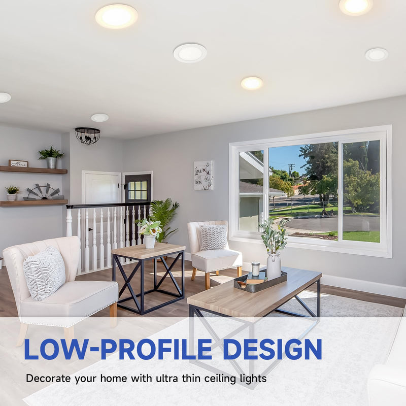 [Australia - AusPower] - ECOELER 6 Inch Slim Recessed Lighting with Junction Box, Dimmable Recessed Can Lights, 5000K Daylight, 12W 1100Lm Dimmable LED Downlight, ETL & Energy Star 1 - Pack 