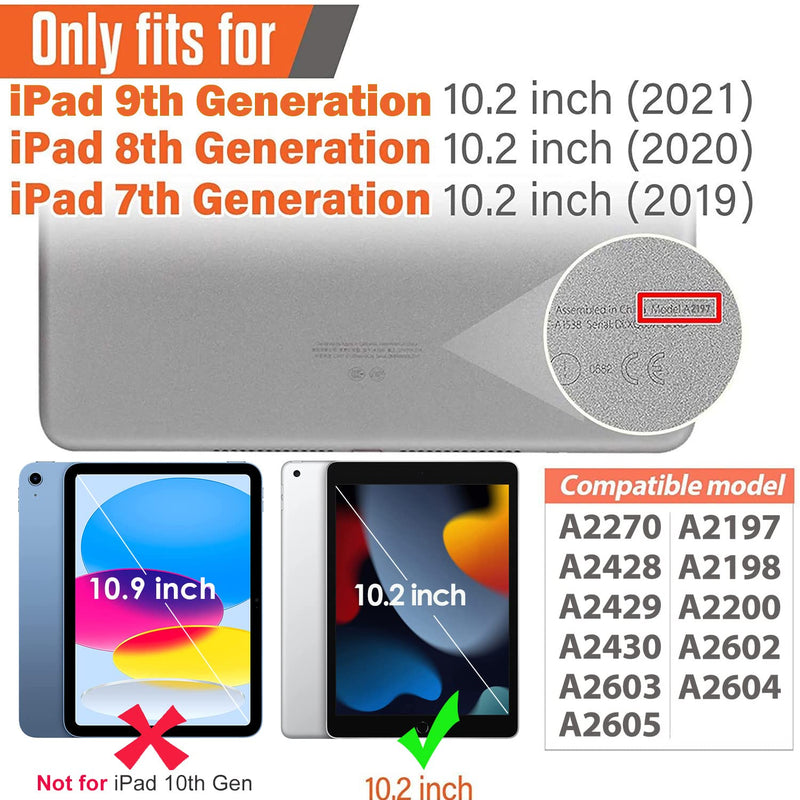 [Australia - AusPower] - SUPLIK Kids Case for iPad 9th/8th/7th Generation - iPad 10.2 inch 2021/2020/2019 Case with Built-in Screen Protector, Durable Shockproof Handle Stand Kids Case for Apple iPad 7/8/9 Gen, Pink 