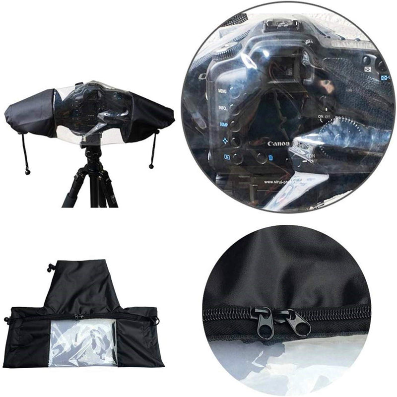 [Australia - AusPower] - WANBY Waterproof Camera Rain Cover Professional Soft Black Camera Rain Covers for All DSLR SLR Cameras 