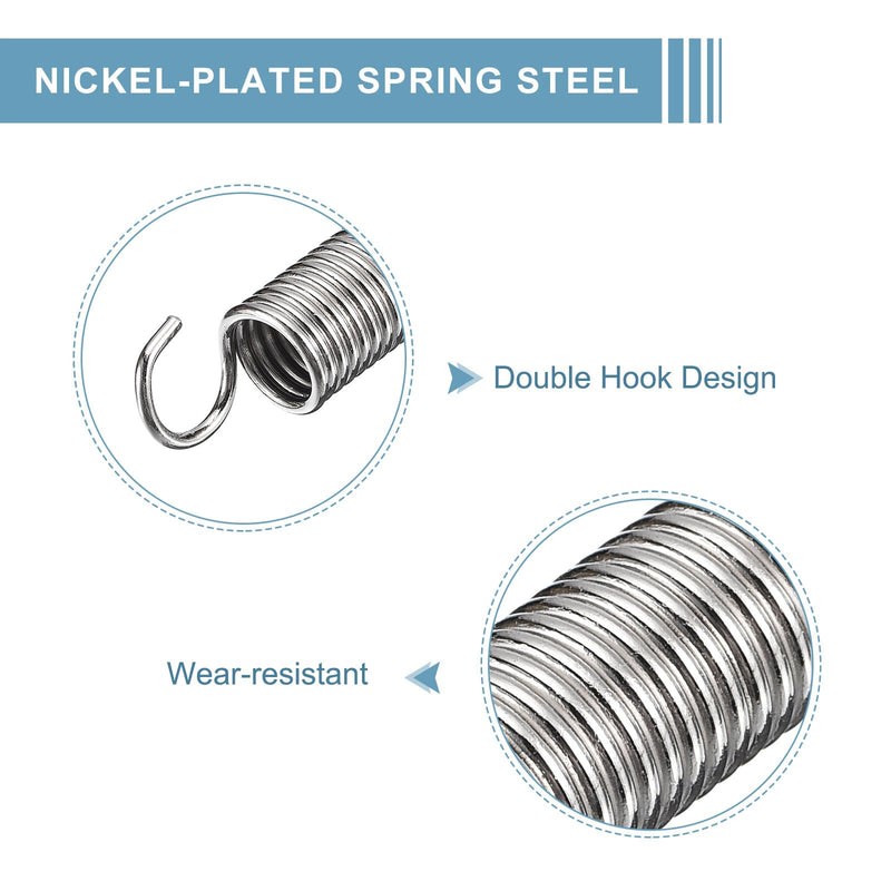 [Australia - AusPower] - uxcell 2Pcs Extended Spring 3/8 inch x 6-1/2 inch, 0.047 inch Spring Steel Dual Hook Tension Springs for Machinery Construction Industrial 
